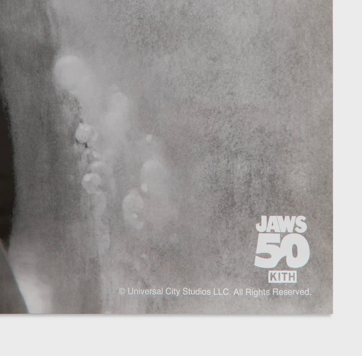 Kith for JAWS 50th Anniversary Japanese Movie Poster Grey Black Red 2025