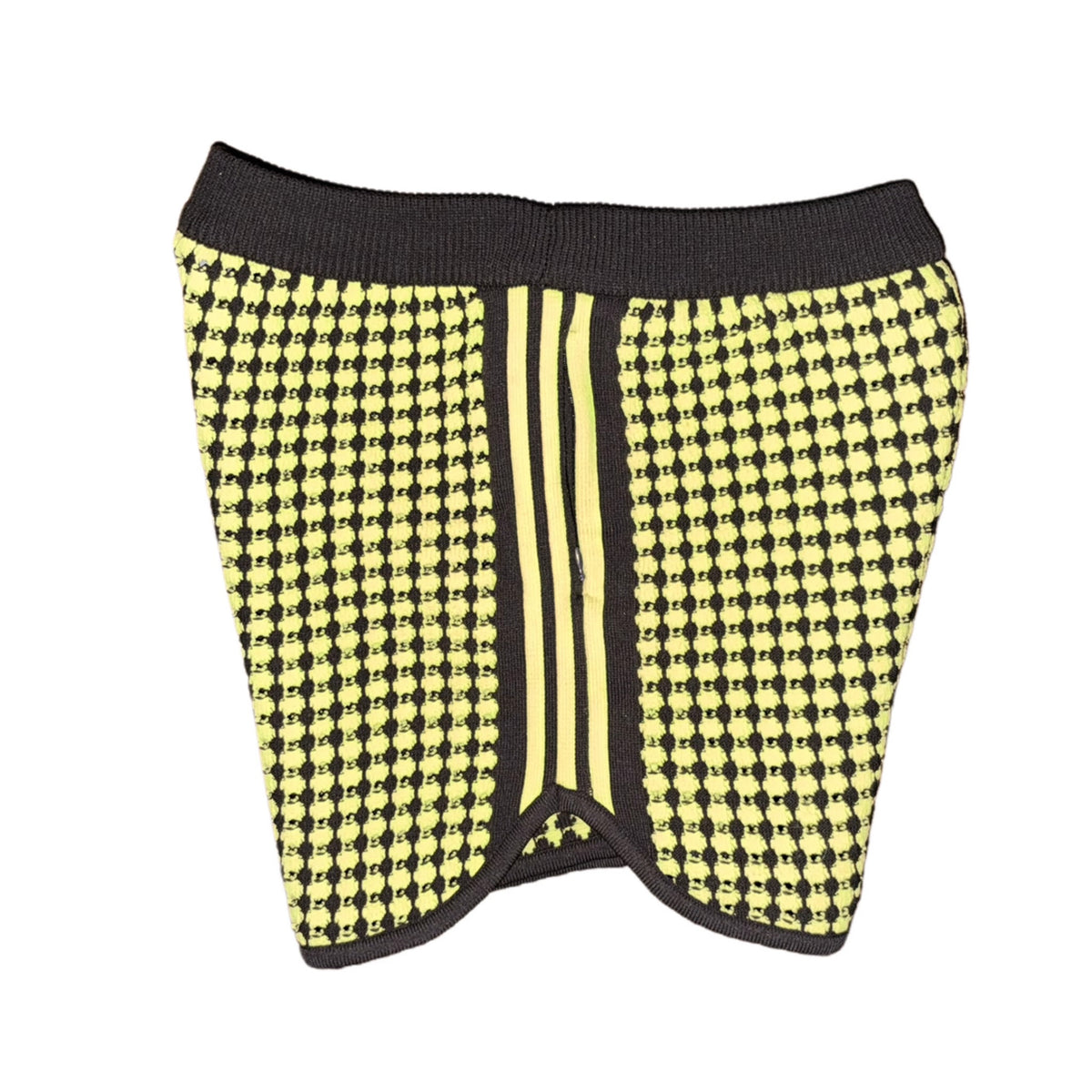 adidas Originals Wales Bonner Crochet Knit Shorts Semi Frozen Yellow Brown 2024 (USED)