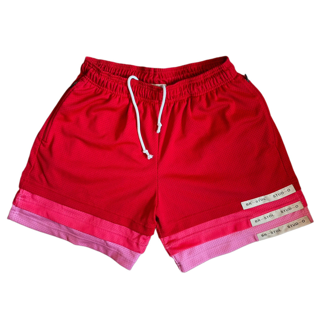Bristol Studio Triple Hem Shorts Red Rose Pastel Pink 2022 (USED)