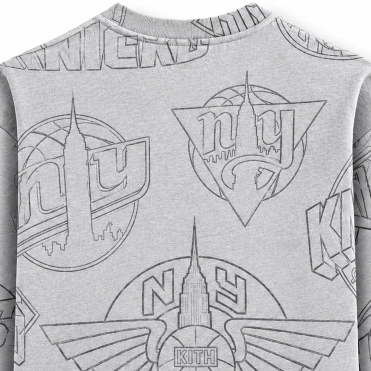 Kith for the New York Knicks Sketched Nelson Crewneck Light Heather Grey 2024