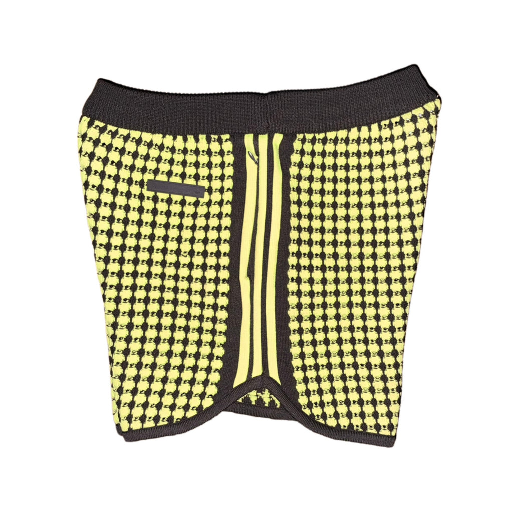 adidas Originals Wales Bonner Crochet Knit Shorts Semi Frozen Yellow Brown 2024 (USED)