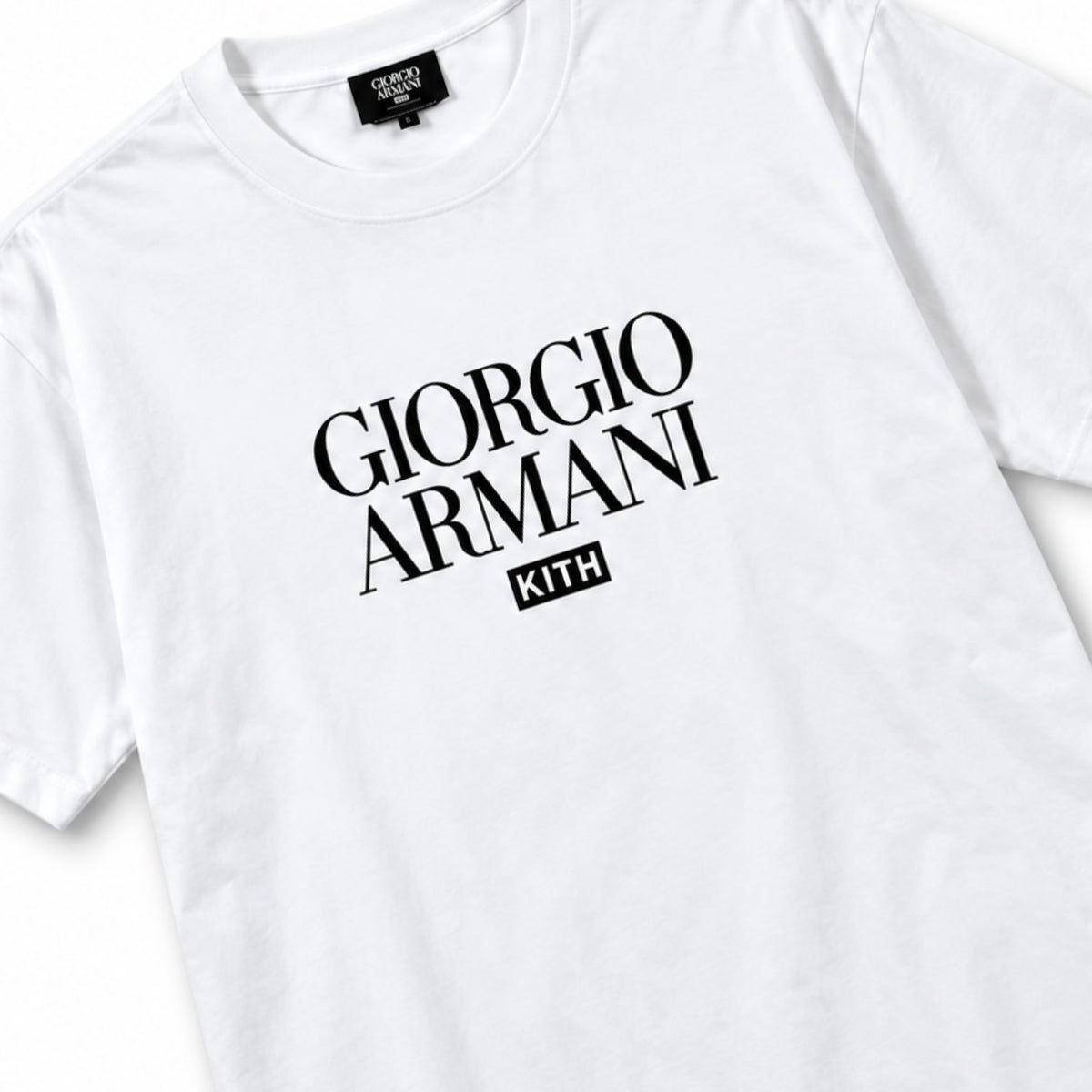 Kith Giorgio Armani Classic Script Logo Tee White 2024
