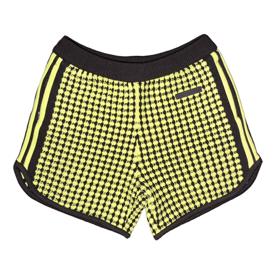 adidas Originals Wales Bonner Crochet Knit Shorts Semi Frozen Yellow Brown 2024 (USED)